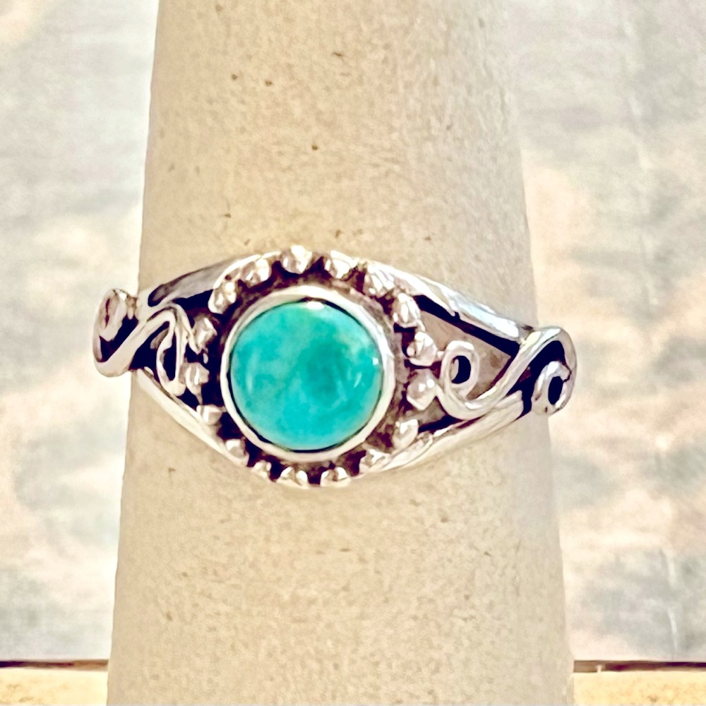 925 Sterling Silver & Turquoise Ring, Size 6.5